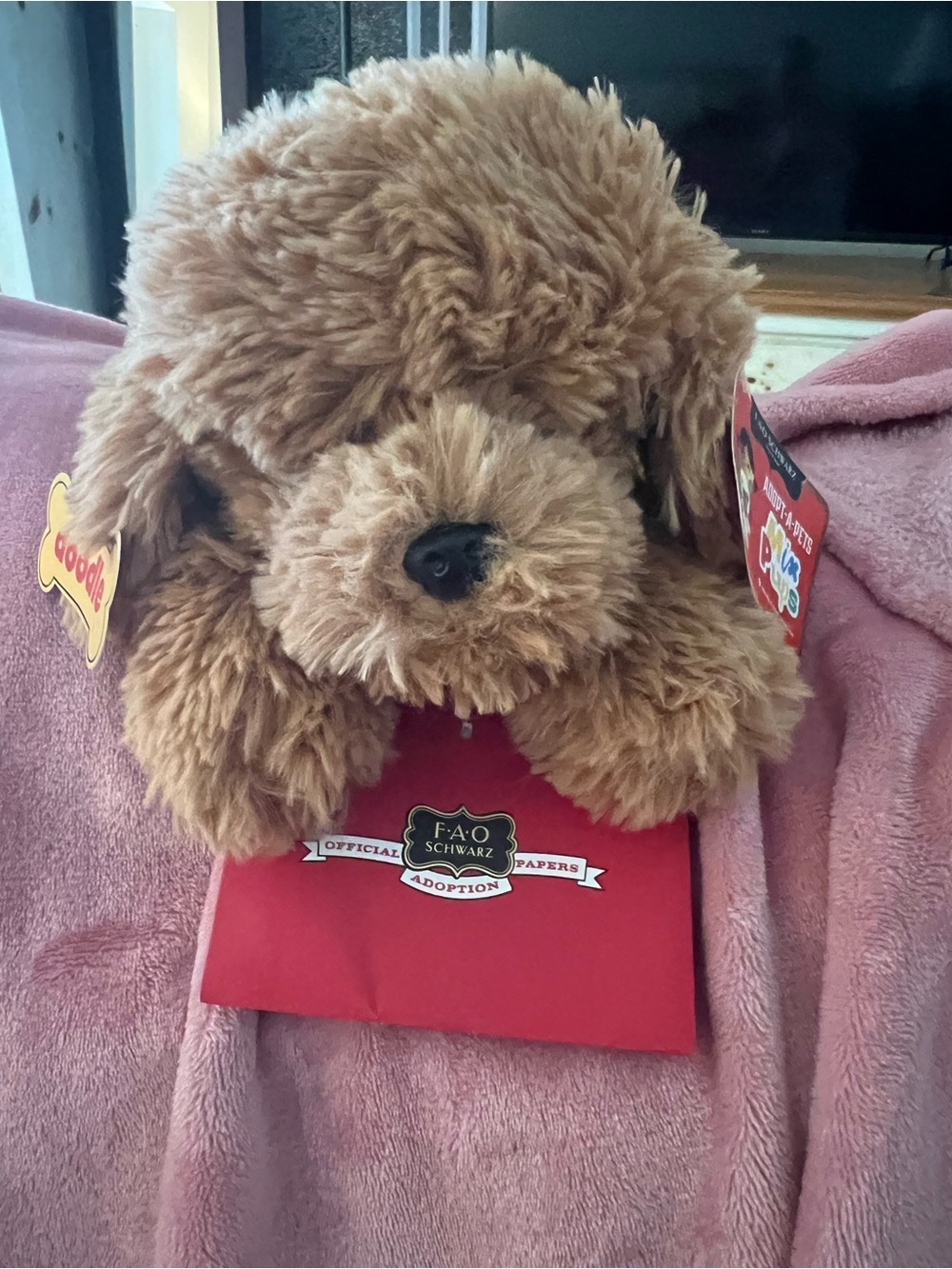 FAO Schwarz Plush Brown Floppy-Eared Dog Toy